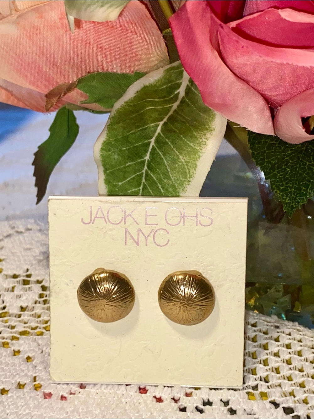 Gold Dome Button Earrings